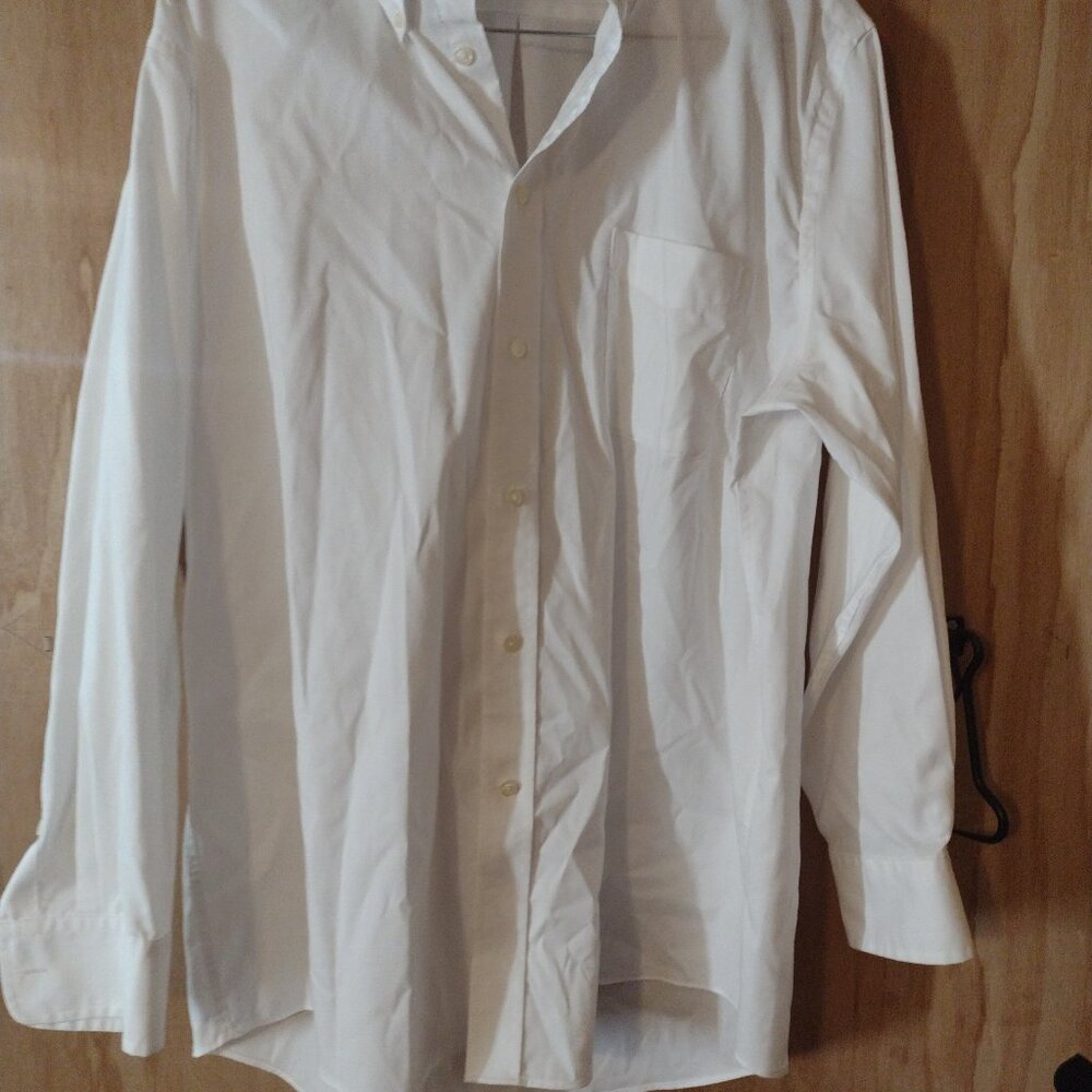 Mens Ralph Lauren black label white xl 17 32/33 white long sleeve dress shirt